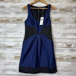Walter Baker Women’s Cotton Ottoman Corset Dress Size 8 Navy | Black NWT